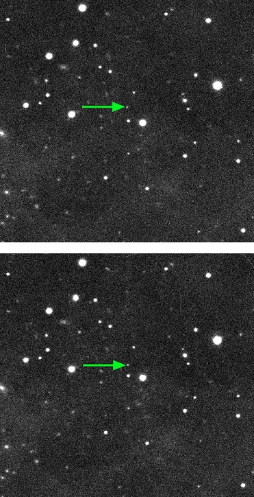 Photos showing 2018 VG18 on November 10, 2018. The photos were taken one hour apart.